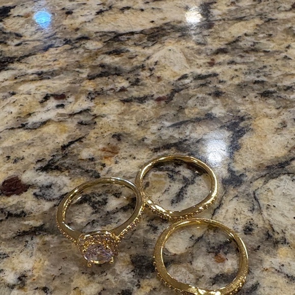 s925 Jewelry - Elegant Gold Ring Set sz 10 s925